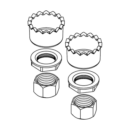 Coupling Nuts And Washers (2 Sets) (Thicker Crowfoot Washer)